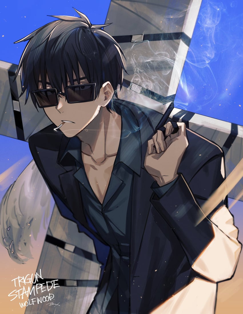 nicholas d. wolfwood (trigun and 1 more) drawn by iyo_(iyoo)