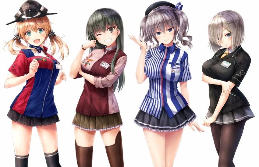 hamakaze, kashima, suzuya, and prinz eugen (kantai collection and 2 more) drawn by suien