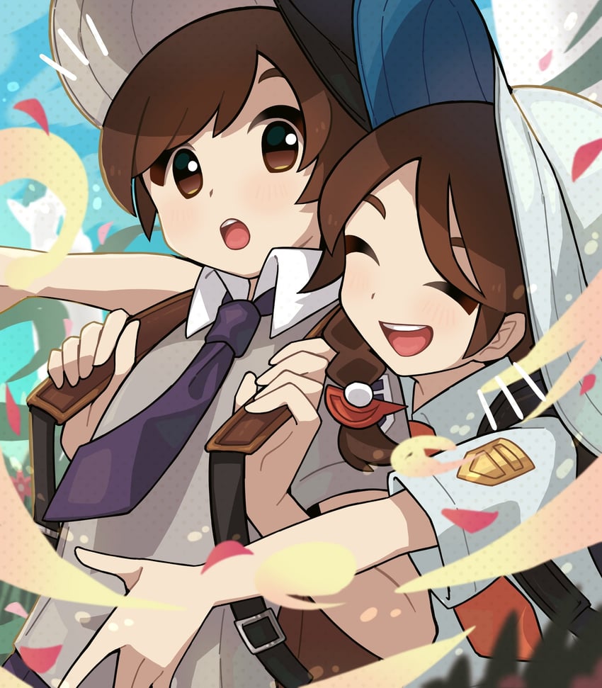 juliana and florian (pokemon and 1 more) drawn by suzuran_moi