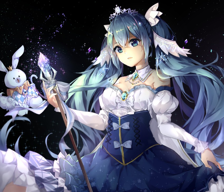 hatsune miku, yuki miku, and rabbit yukine (vocaloid) drawn by hinamaru