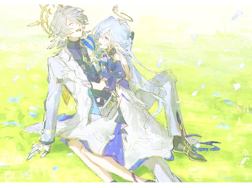 robin and sunday (honkai and 1 more) drawn by ehrx8n