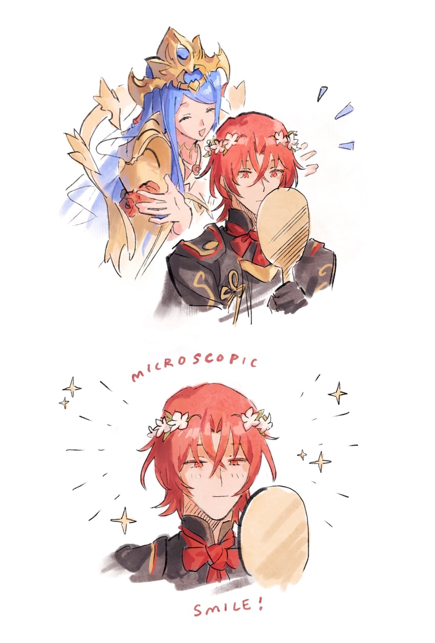 lumera and male alear (fire emblem and 1 more) drawn by hahahashagi