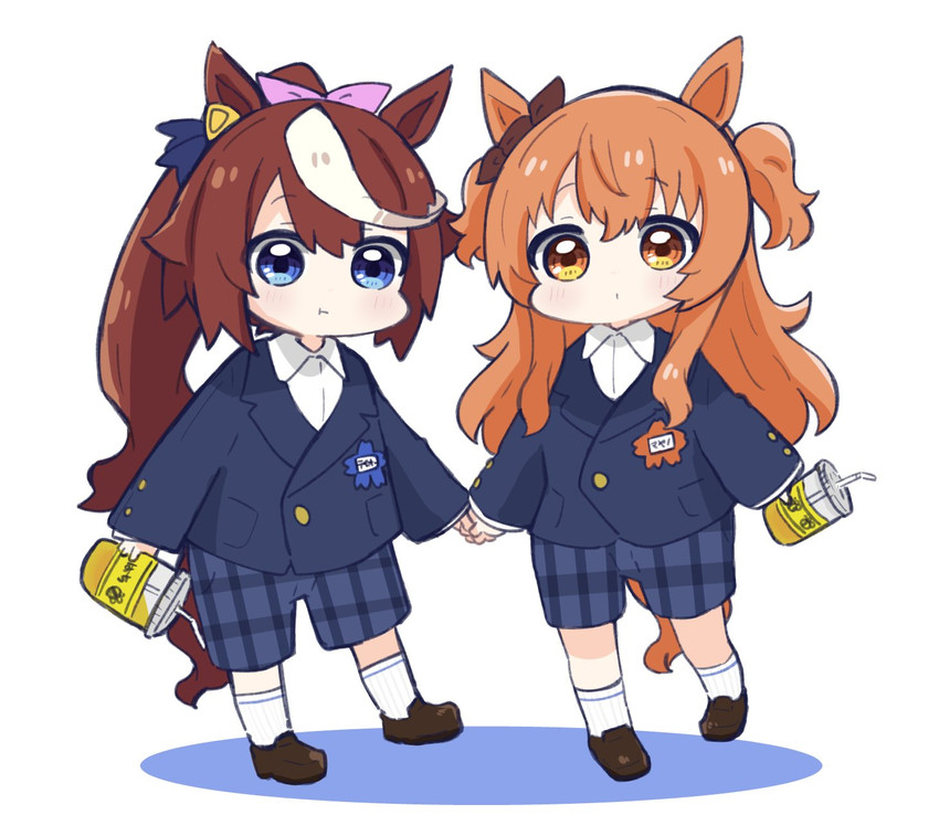 tokai teio and mayano top gun (umamusume) drawn by nozo_(hitomiz)