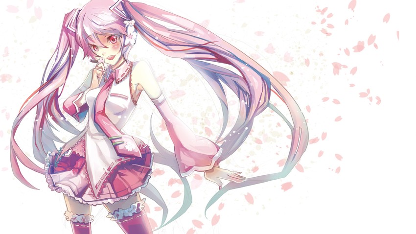 hatsune miku and sakura miku (vocaloid) drawn by mao_xiaozha_(rumiechen)