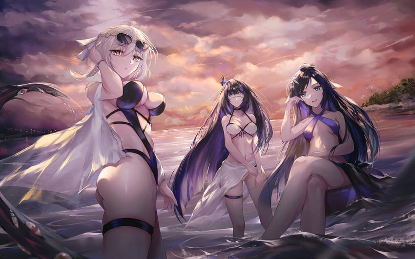 rosaria le friede, edel meitner, and serapel (counter:side) drawn by hcl_(hsiehdrew)