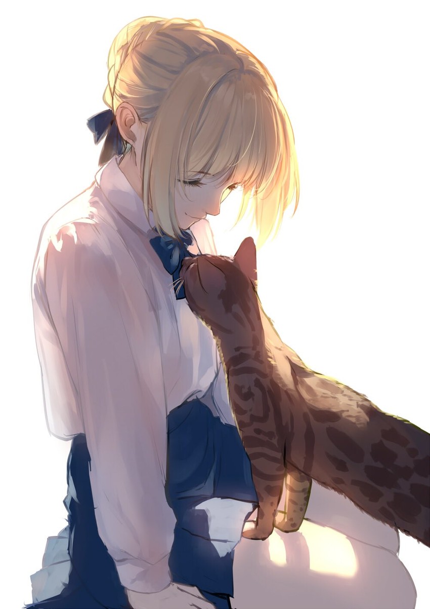artoria pendragon and saber (fate and 1 more) drawn by caidychen