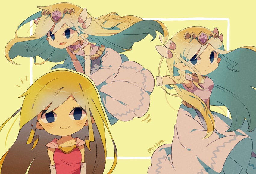 princess zelda and toon zelda (the legend of zelda and 1 more) drawn by tokuura