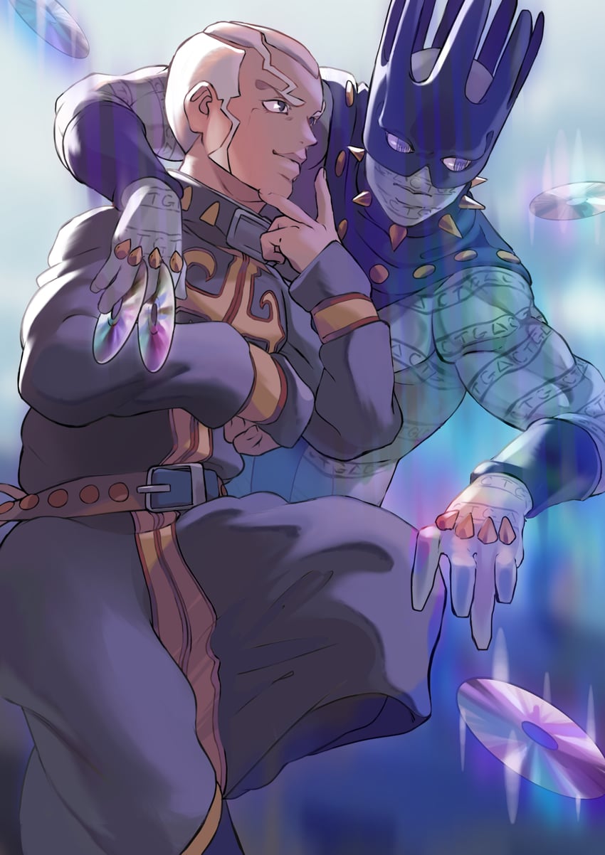 enrico pucci and whitesnake (jojo no kimyou na bouken and 1 more) drawn by cof_(ko_fu)