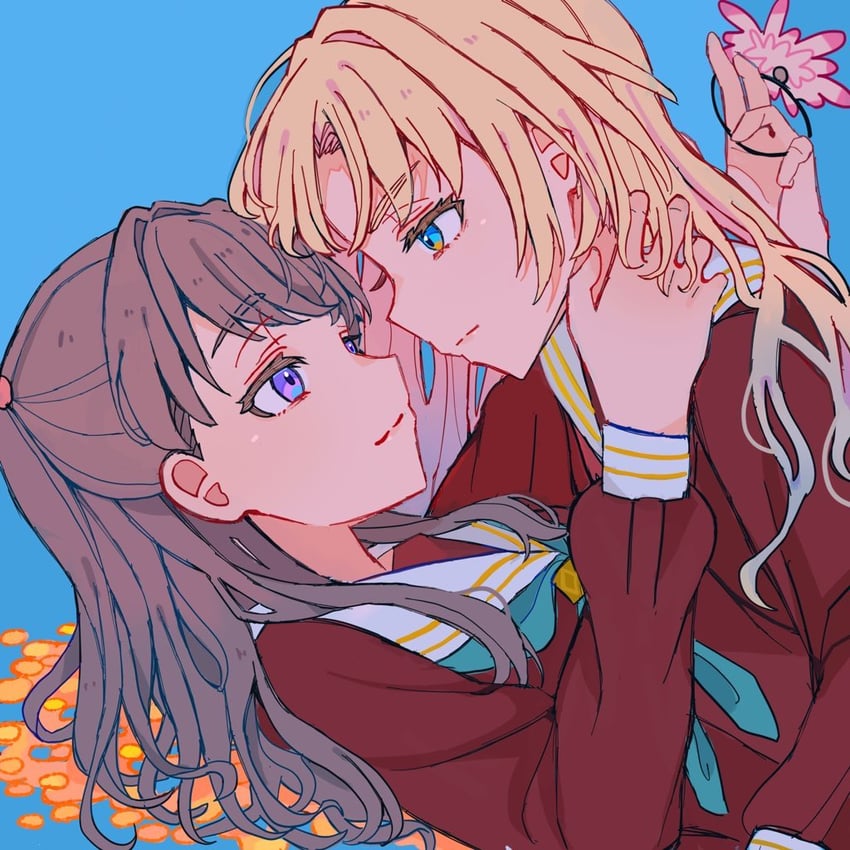 fujishima megumi and osawa rurino (love live! and 1 more) drawn by neko_raa_men