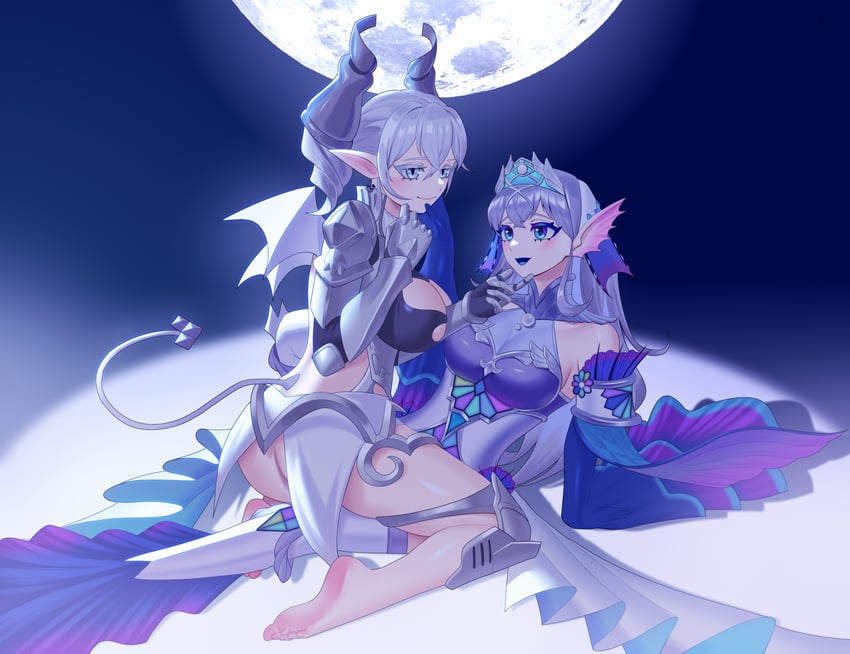 lovely labrynth of the silver castle, kitkallos, tearlaments kitkallos, and lady labrynth of the silver castle (yu-gi-oh!) drawn by rare_lemon