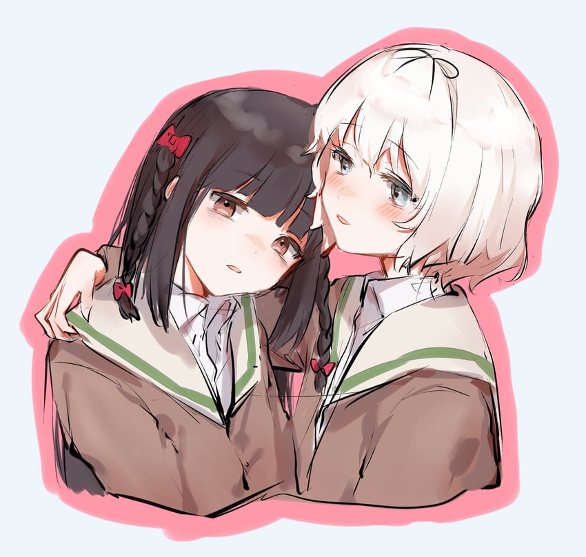 hanamura hinako and sezaki airi (kitanai kimi ga ichiban kawaii) drawn by kuukip