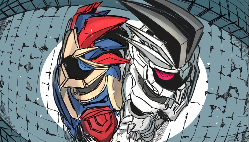 kamen rider genm, dangerous zombie level x, zombie gamer level x, kamen rider para-dx, and perfect knockout gamer level 99 (kamen rider and 1 more) drawn by ichitaka_(1015ichitaka)