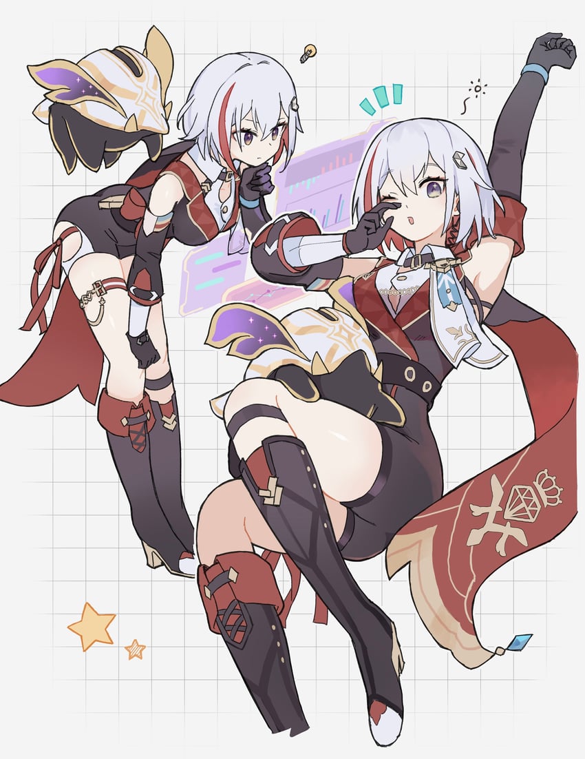 topaz, trotter, and numby (honkai and 1 more) drawn by origami_gyokuo