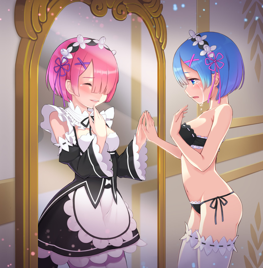 rem and ram (re:zero kara hajimeru isekai seikatsu) drawn by moemas_(zeratools)