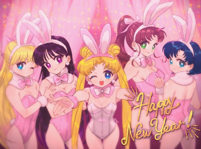 tsukino usagi, mizuno ami, aino minako, hino rei, and kino makoto (bishoujo senshi sailor moon) drawn by yyemoyy