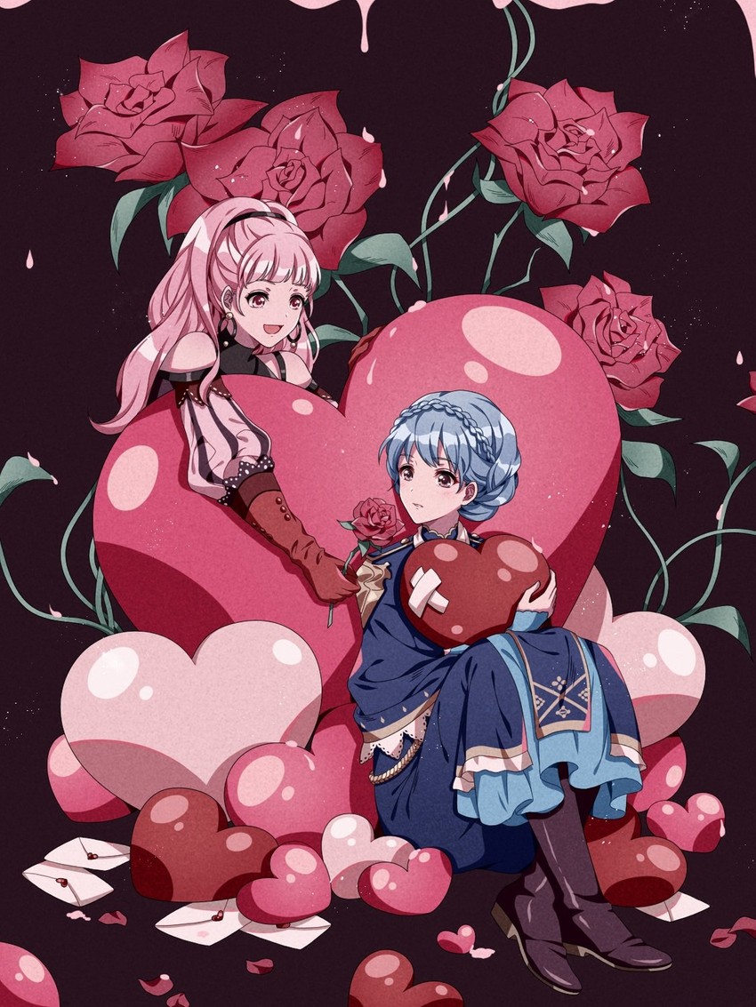 hilda valentine goneril and marianne von edmund (fire emblem and 1 more) drawn by sae_xxmem