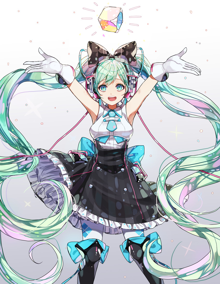 hatsune miku and magical mirai miku (vocaloid and 1 more) drawn by kim_eb