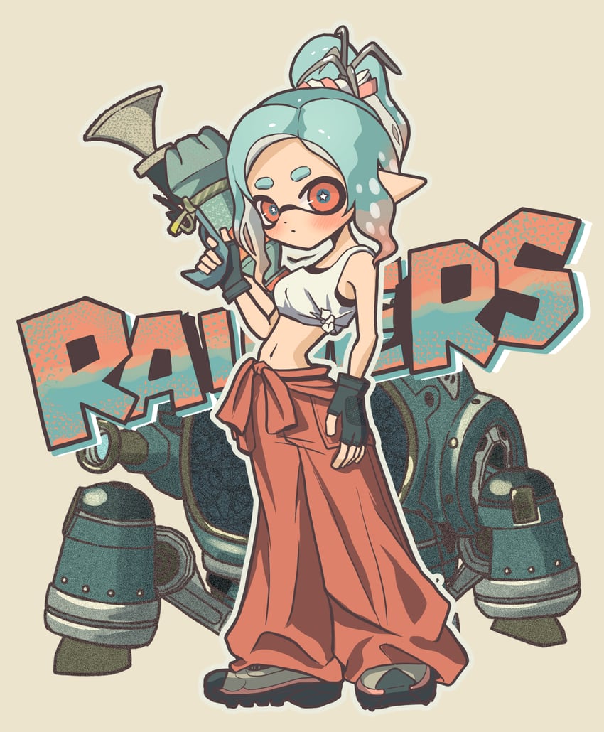 inkling player character, inkling girl, and mechanic (splatoon and 1 more) drawn by osakanagumi11