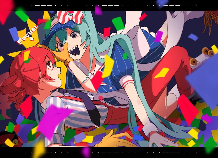 hatsune miku and kasane teto (vocaloid and 2 more) drawn by konoha_hakawaii