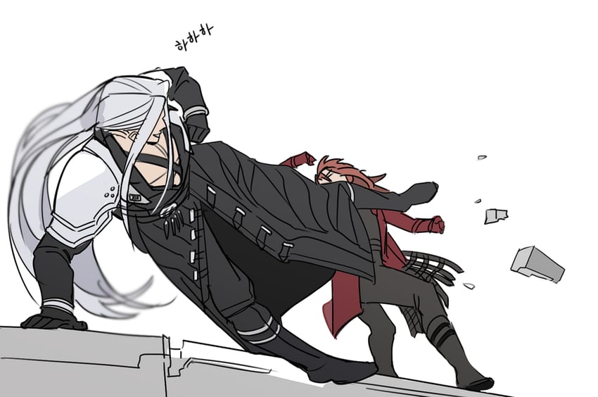 sephiroth and genesis rhapsodos (final fantasy and 2 more) drawn by newb_ff7r