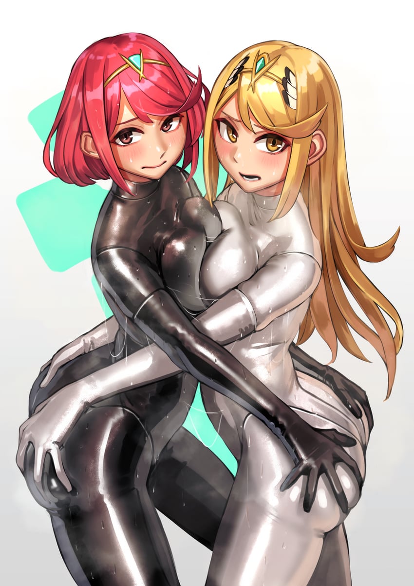 pyra and mythra (xenoblade chronicles and 1 more) drawn by kilye_kairi