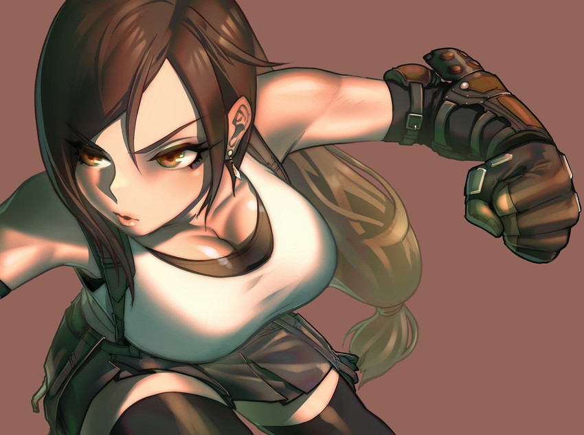 tifa lockhart (final fantasy and 2 more) drawn by rakuga_kiya