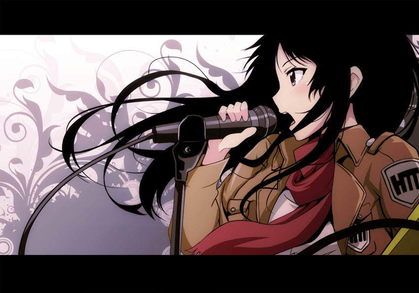 akiyama mio, mikasa ackerman, and hikasa youko (k-on! and 1 more) drawn by tanashi_(mk2)