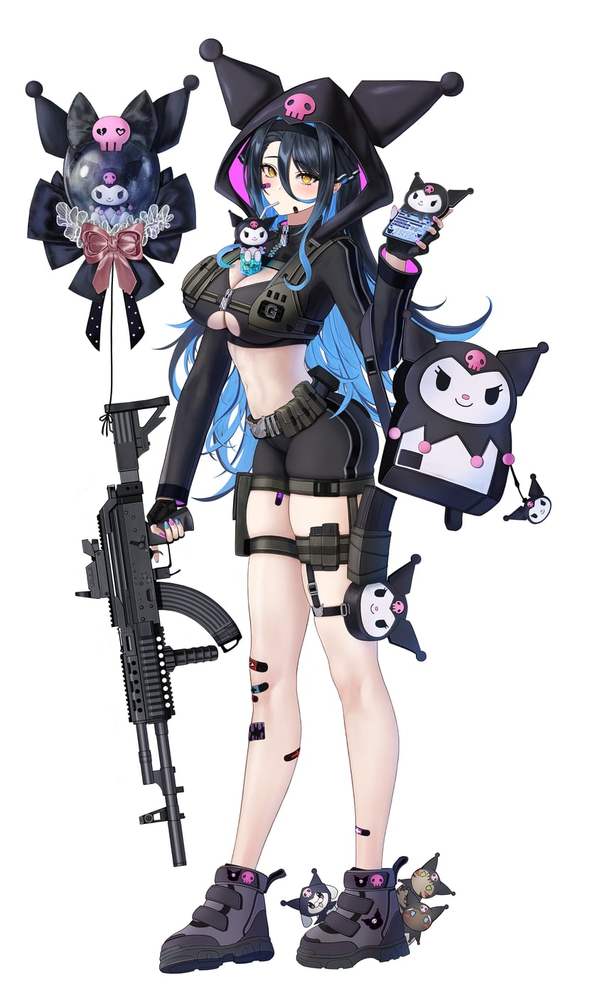 kuromi and gangzi (sanrio and 2 more) drawn by eruthu
