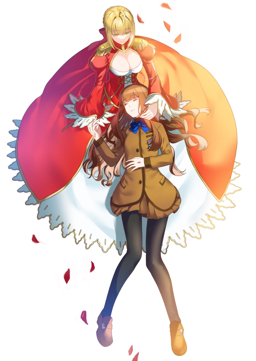 nero claudius and kishinami hakuno (fate and 1 more) drawn by sentaku_nori