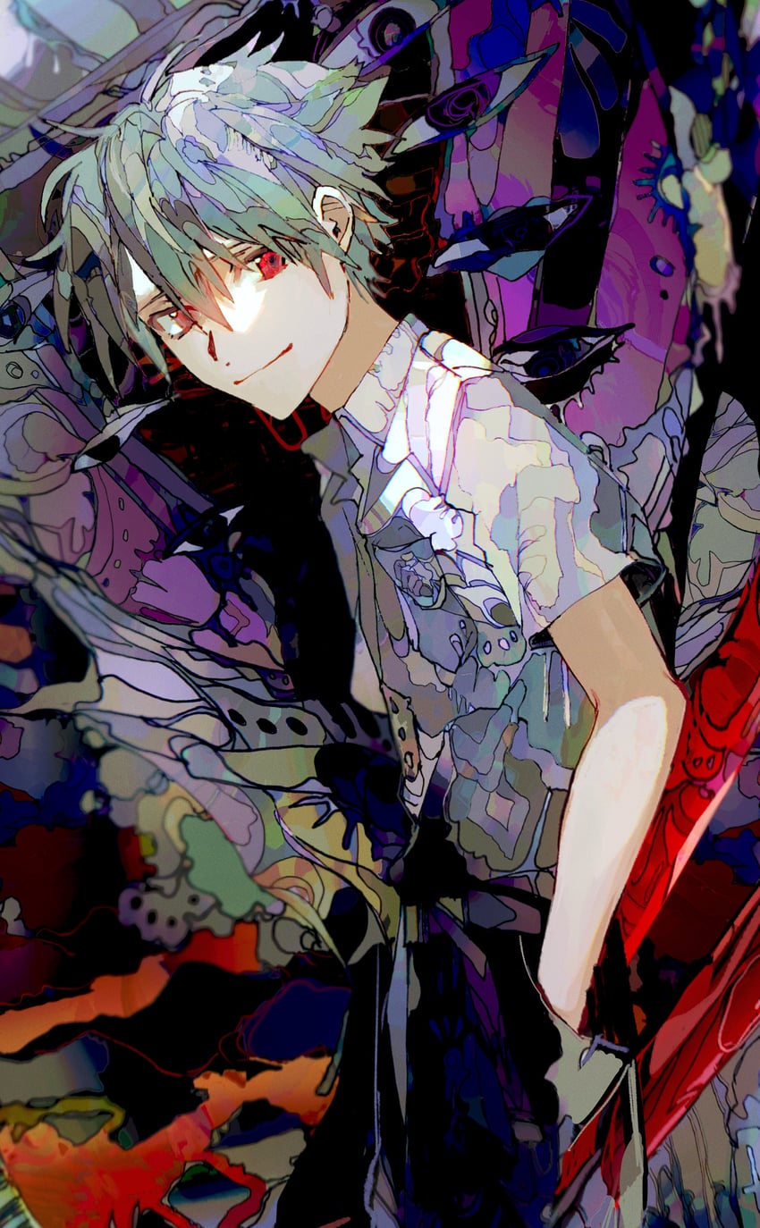 nagisa kaworu and lilith (neon genesis evangelion) drawn by yadu_nadu