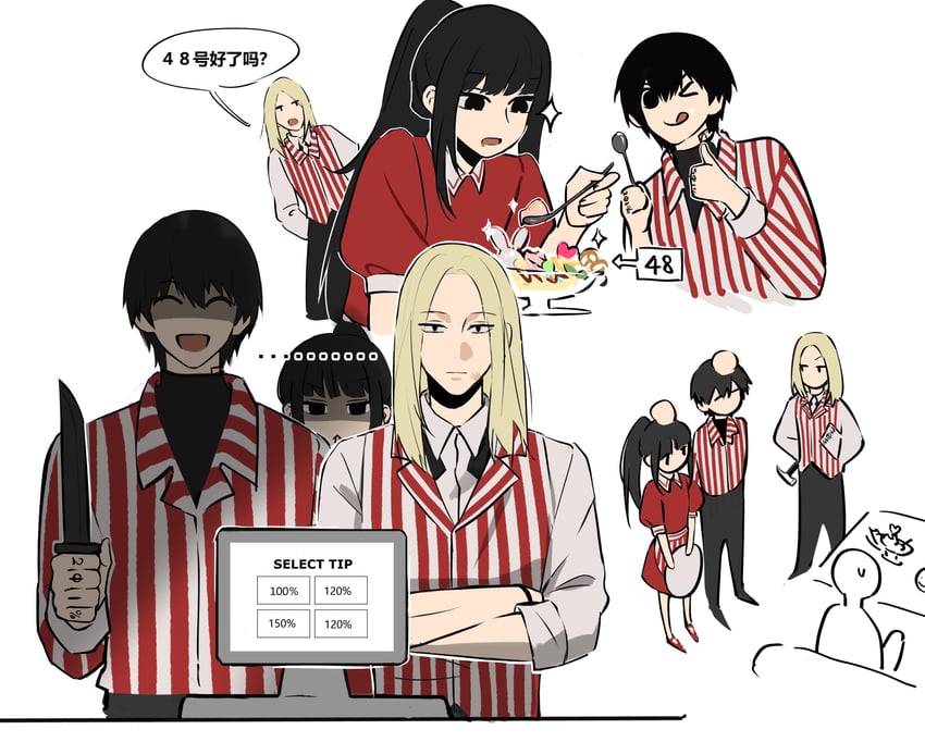 nagumo, osaragi, and shishiba (sakamoto days) drawn by 5a1_uei