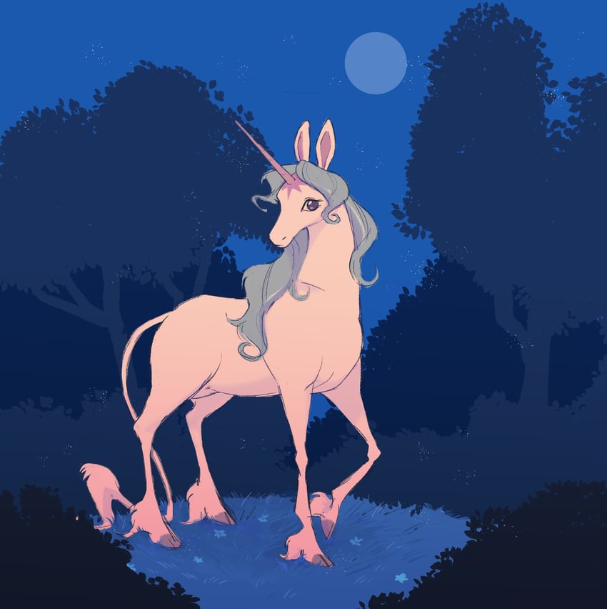 the unicorn (the last unicorn) drawn by waackery