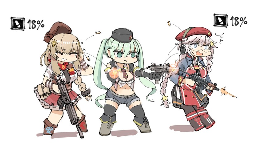 fnc, micro uzi, and ots-12 (girls' frontline) drawn by omnisucker