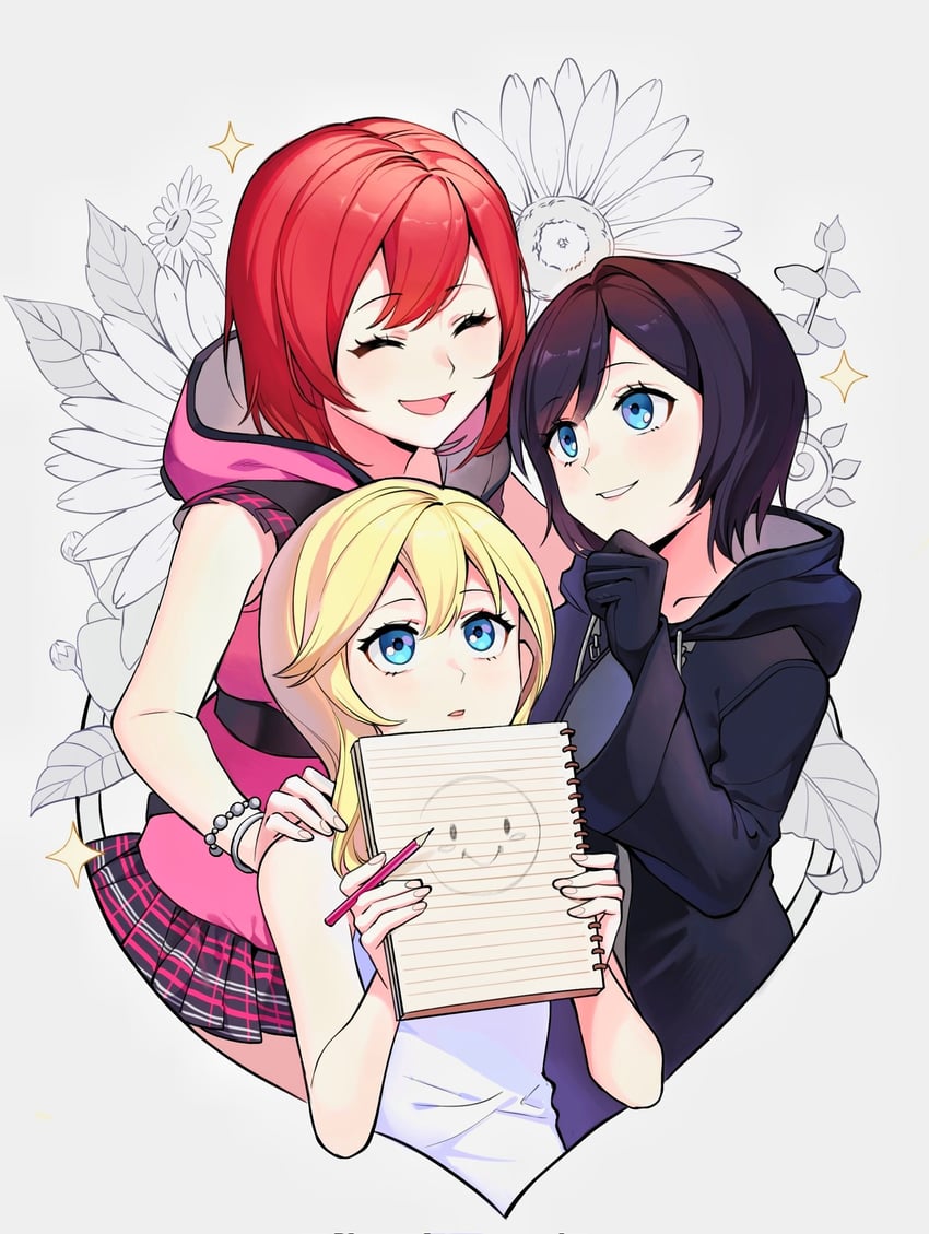 kairi, xion, and namine (kingdom hearts and 3 more) drawn by bai_xin