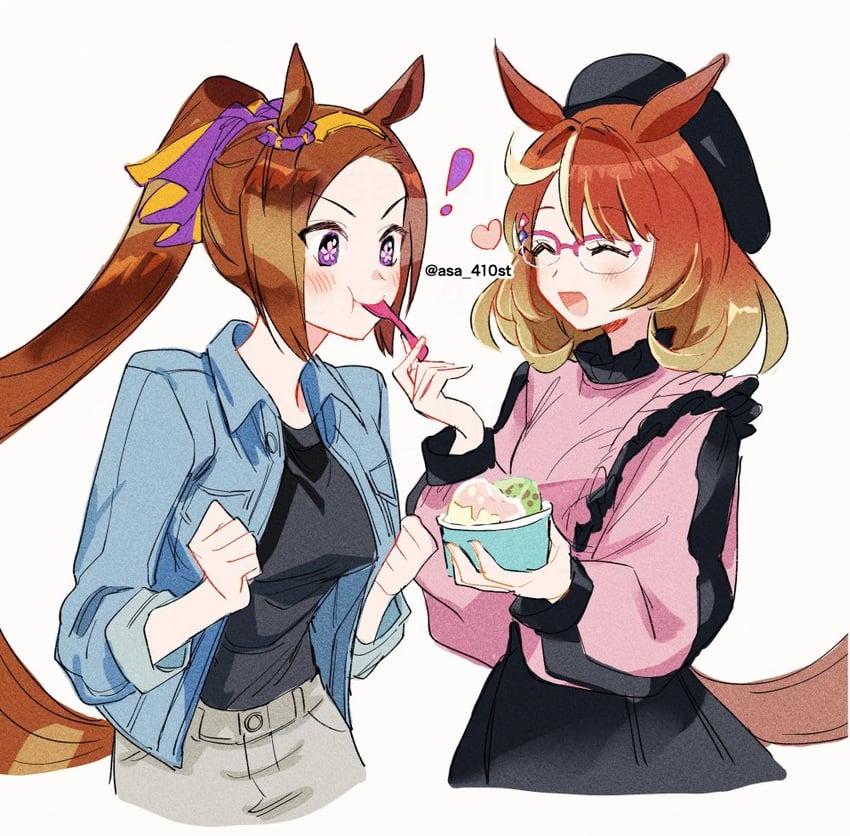 sakura bakushin o and north flight (umamusume) drawn by asa_(asa_410st)