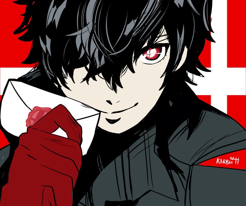 amamiya ren and joker (persona and 2 more) drawn by karbuitt