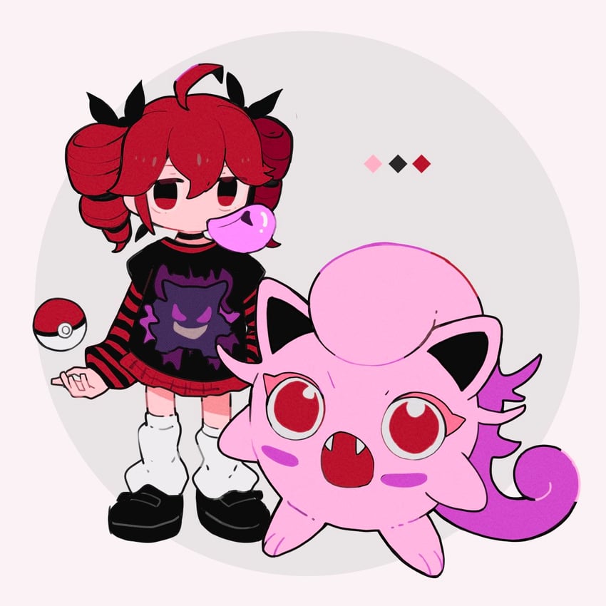 kasane teto, gengar, and scream tail (pokemon and 1 more) drawn by s1ho_(ukiy0u0)