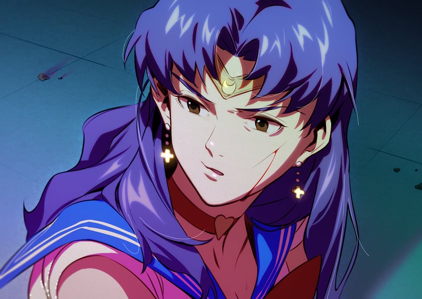 sailor moon, katsuragi misato, and mitsuishi kotono (neon genesis evangelion and 2 more) drawn by chiizu_namasu