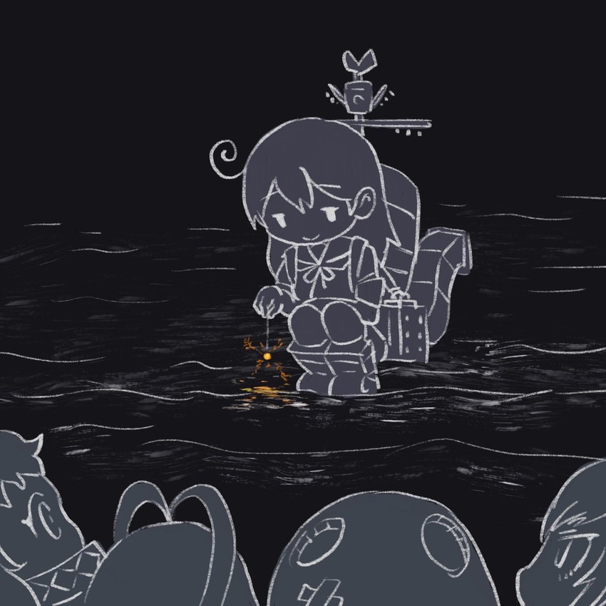 ushio, northern ocean princess, and new submarine princess (kantai collection) drawn by saiguchi_otoufu