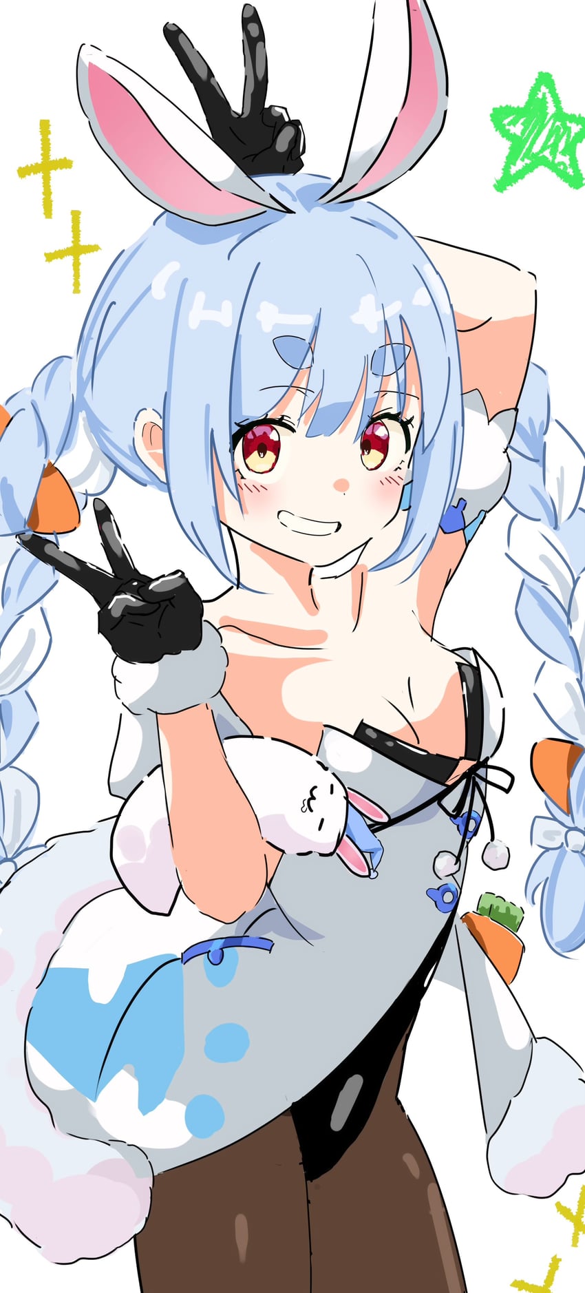 usada pekora and don-chan (hololive) drawn by nosu_(pewk_x4b)