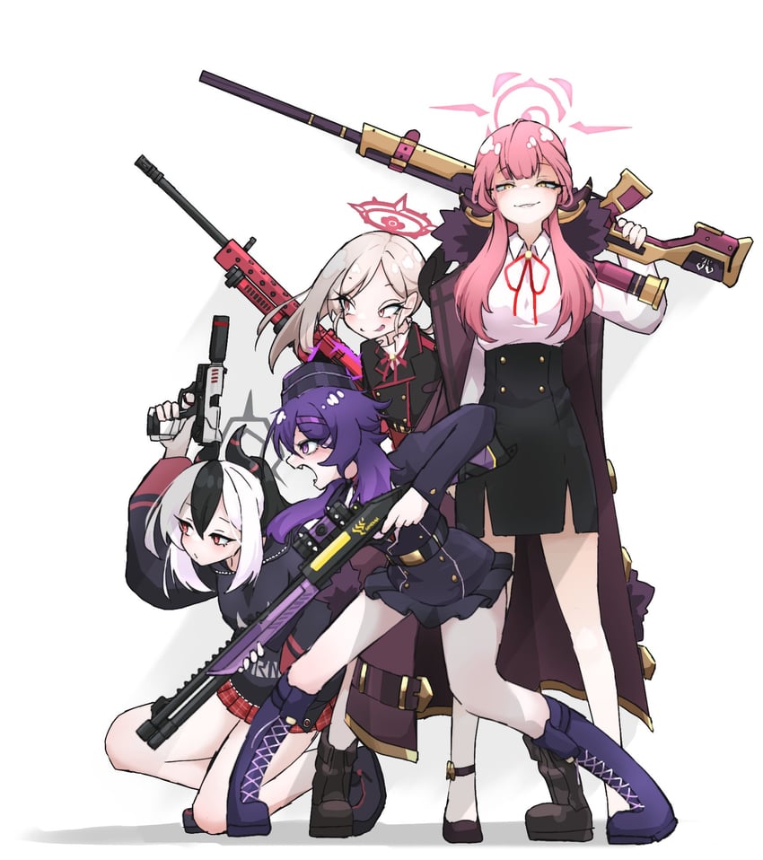 kayoko, aru, mutsuki, and haruka (blue archive) drawn by dr_yamero