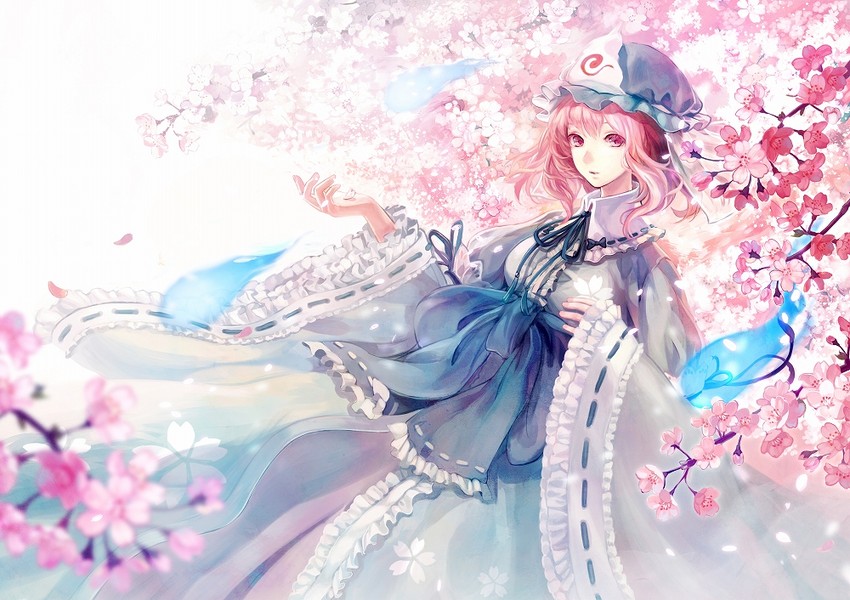 saigyouji yuyuko (touhou and 1 more) drawn by siro_(asteblanc)