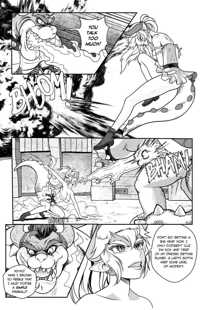 bowsette and bowser (mario and 1 more) drawn by tony_kuusisto