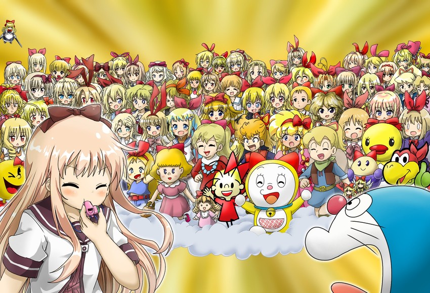 rumia, shanghai doll, toshinou kyouko, aino minako, hoshimiya ichigo, and 55 more (touhou and 63 more) drawn by marihei64ds