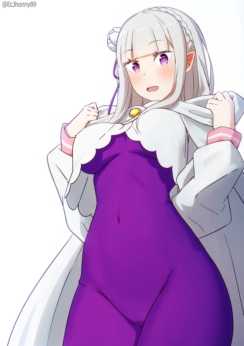 emilia (re:zero kara hajimeru isekai seikatsu) drawn by ecjhonny89