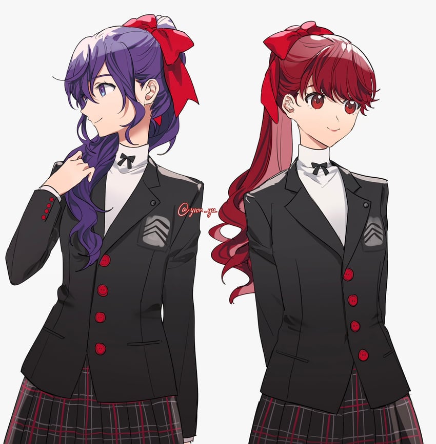 asahina mafuyu and yoshizawa kasumi (persona and 3 more) drawn by yion_yu