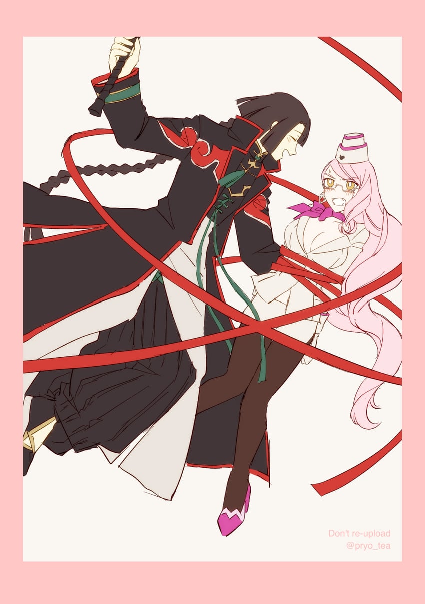 tamamo, koyanskaya, and taigong wang (fate and 1 more) drawn by pryo_tea
