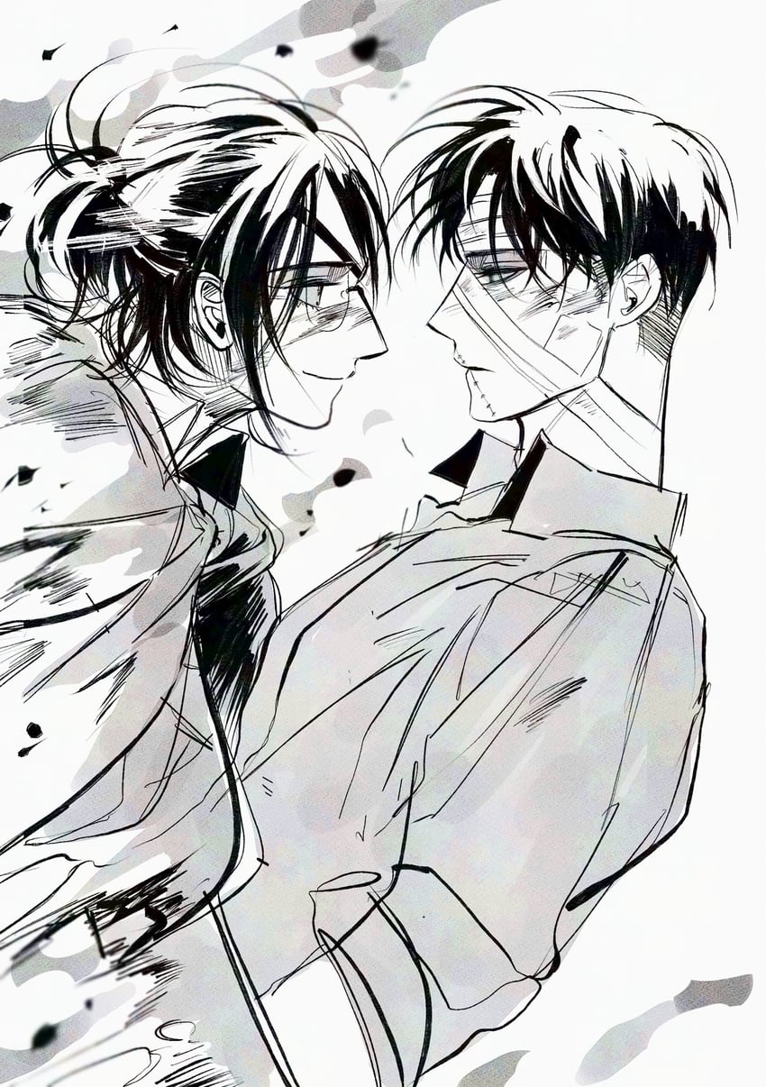 levi and hange zoe (shingeki no kyojin) drawn by nul