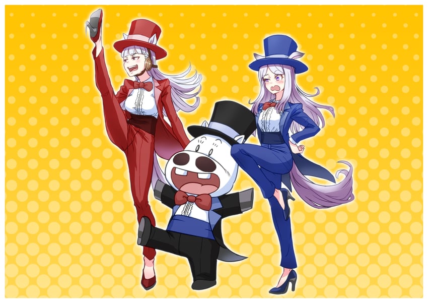 gold ship, mejiro mcqueen, and midori makibaoo (umamusume and 1 more) drawn by inumitu