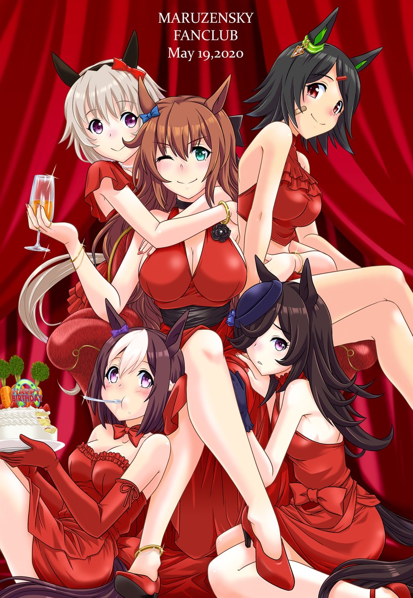 rice shower, special week, curren chan, winning ticket, and maruzensky (umamusume) drawn by umajiri_gyuunyuu